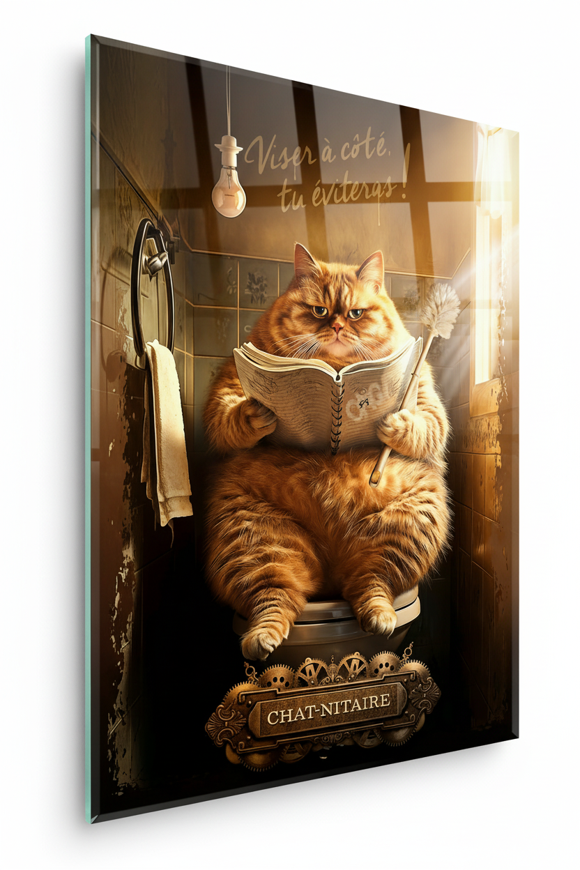 Gatto Simpatico Tableau en Verre Trempé