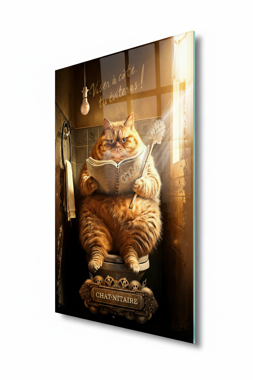 Gatto Simpatico Tableau en Verre Trempé