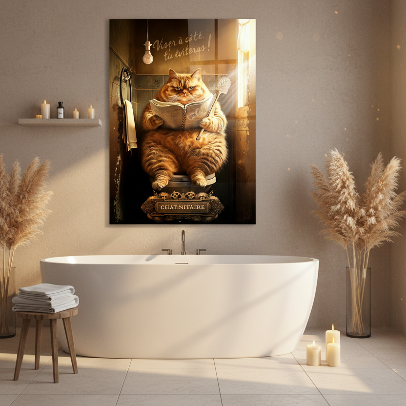 Gatto Simpatico Tableau en Verre Trempé