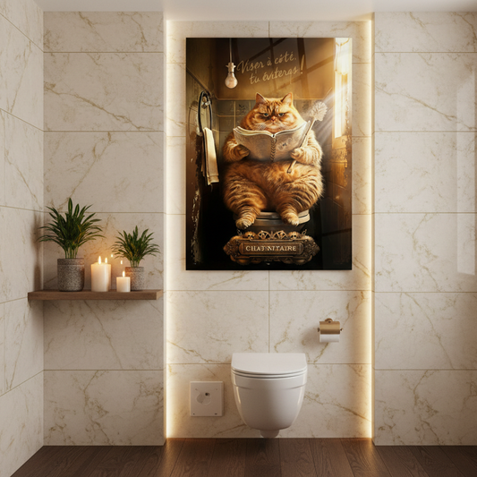 Funny Cat Glass Wall Art