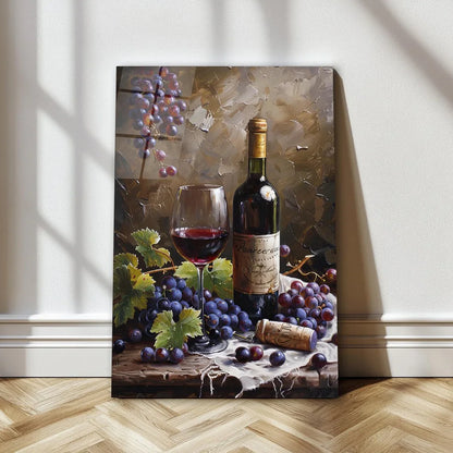 Red Wine Glass Wall Art - LUXARTDECO