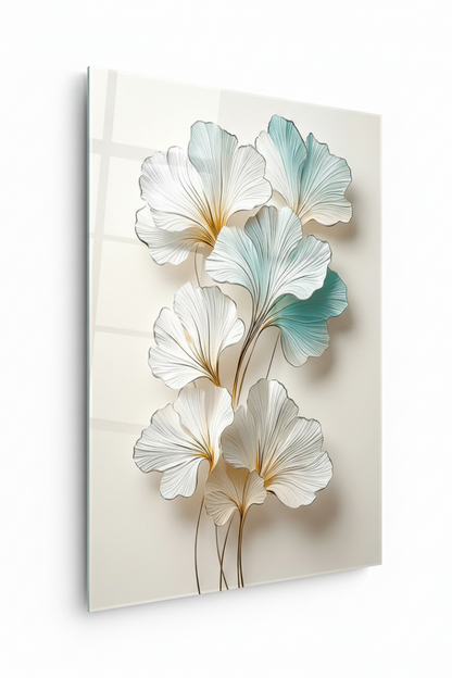 Feuilles de Ginkgo Tableau en Verre Trempé