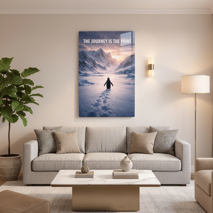 Pinguino Nichilista Quadro in Vetro Temperato