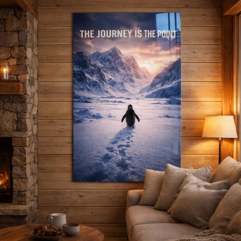 Pinguino Nichilista Quadro in Vetro Temperato