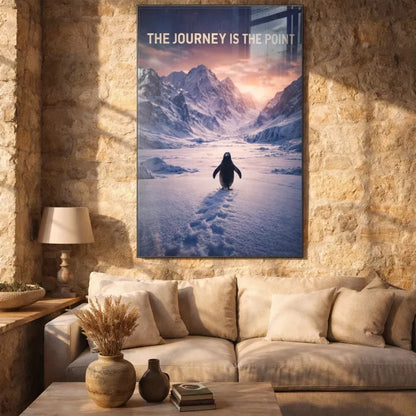 Pinguino Nichilista Quadro in Vetro Temperato