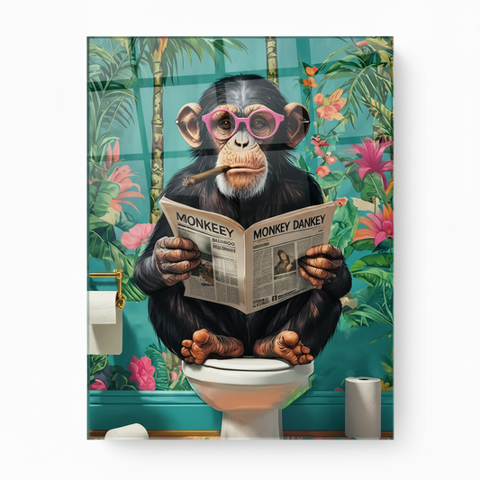 Funny Monkey Quadro in Vetro Temperato