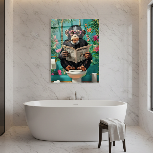 Funny Monkey Quadro in Vetro Temperato