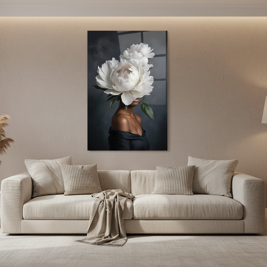 Peony Beauty Glass Wall Art