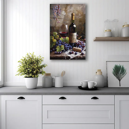 Red Wine Glass Wall Art - LUXARTDECO