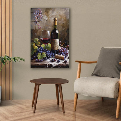 Red Wine Glass Wall Art - LUXARTDECO