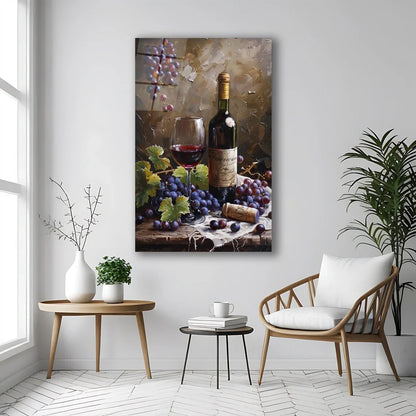 Red Wine Glass Wall Art - LUXARTDECO