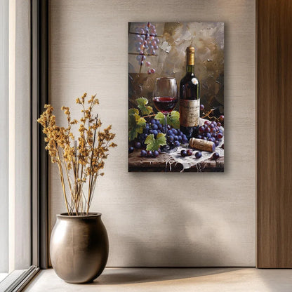 Red Wine Glass Wall Art - LUXARTDECO