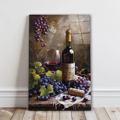 Red Wine Glass Wall Art - LUXARTDECO