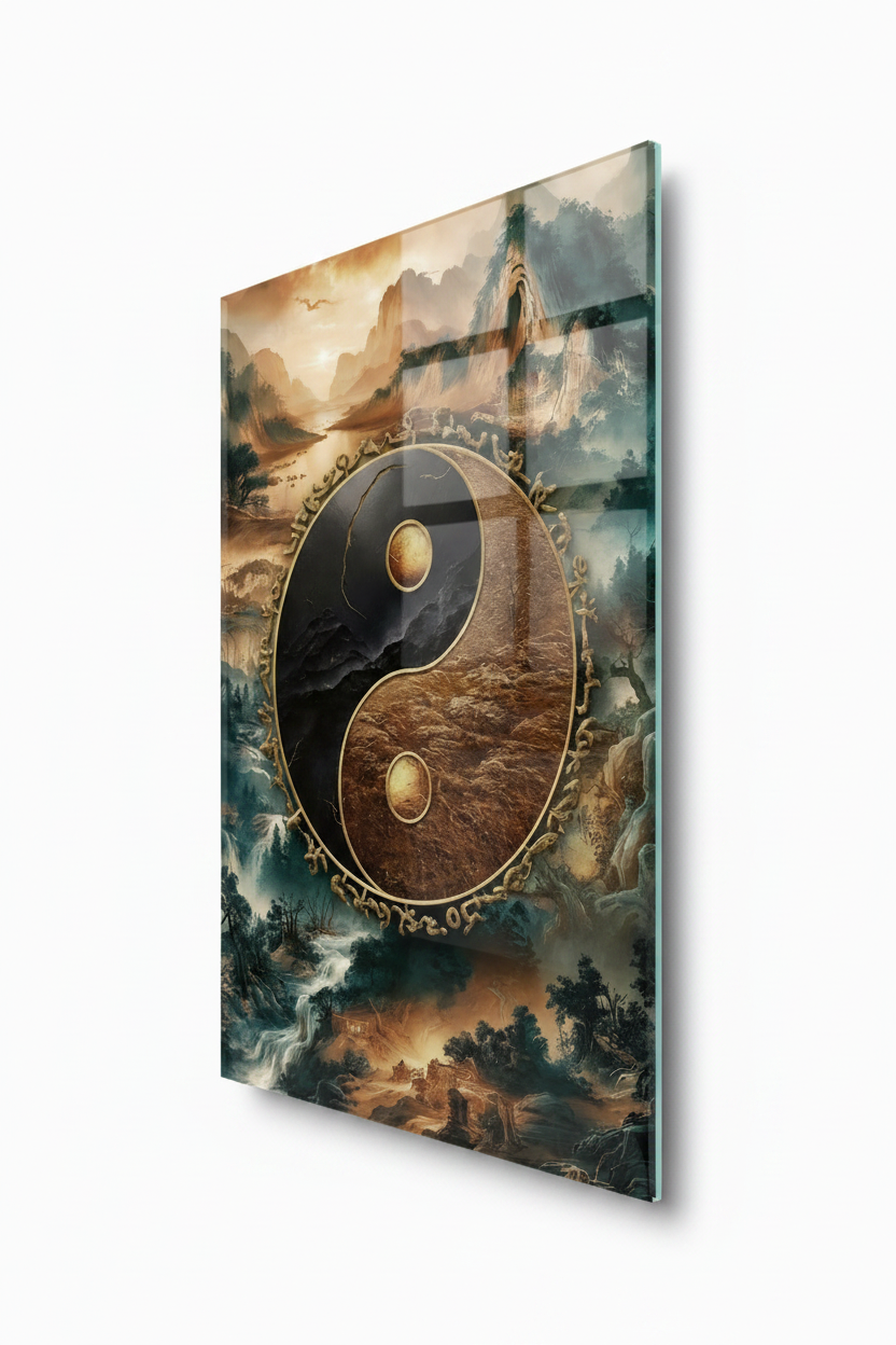 Yin Yangi Quadro in Vetro Temperato