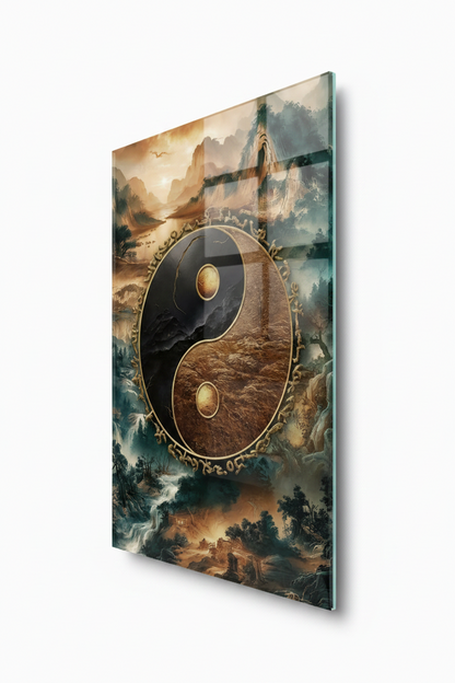 Yin Yangi Quadro in Vetro Temperato
