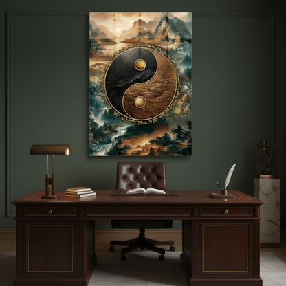 Yin Yangi Quadro in Vetro Temperato