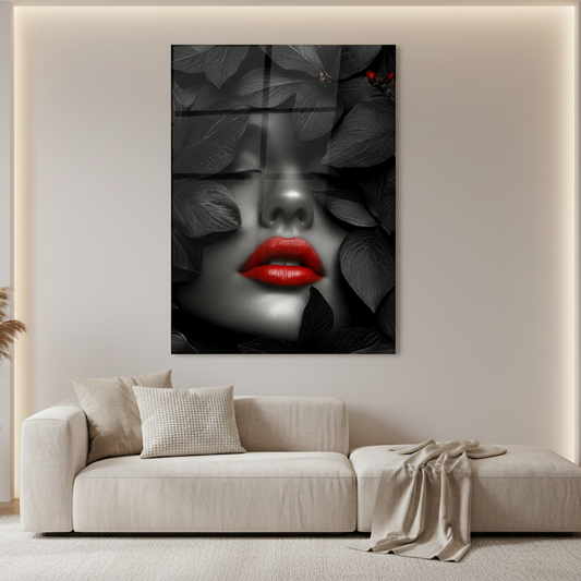 Labbra Rosse Quadro in Vetro Temperato