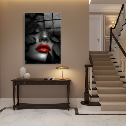 Labbra Rosse Quadro in Vetro Temperato