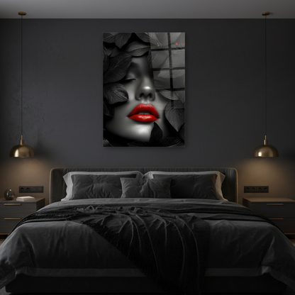 Labbra Rosse Quadro in Vetro Temperato