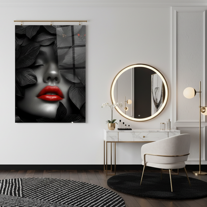 Labbra Rosse Quadro in Vetro Temperato