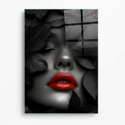 Labbra Rosse Quadro in Vetro Temperato