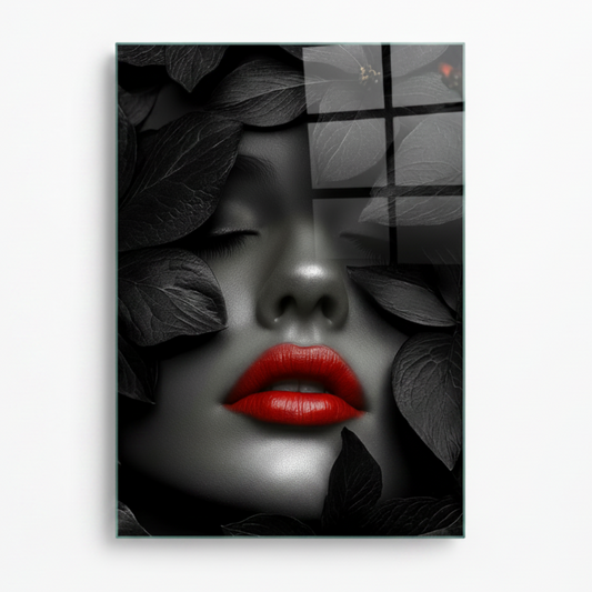 Labbra Rosse Quadro in Vetro Temperato
