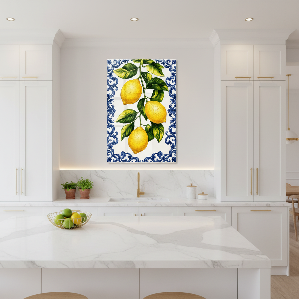 Limoni Quadro in Vetro Temperato