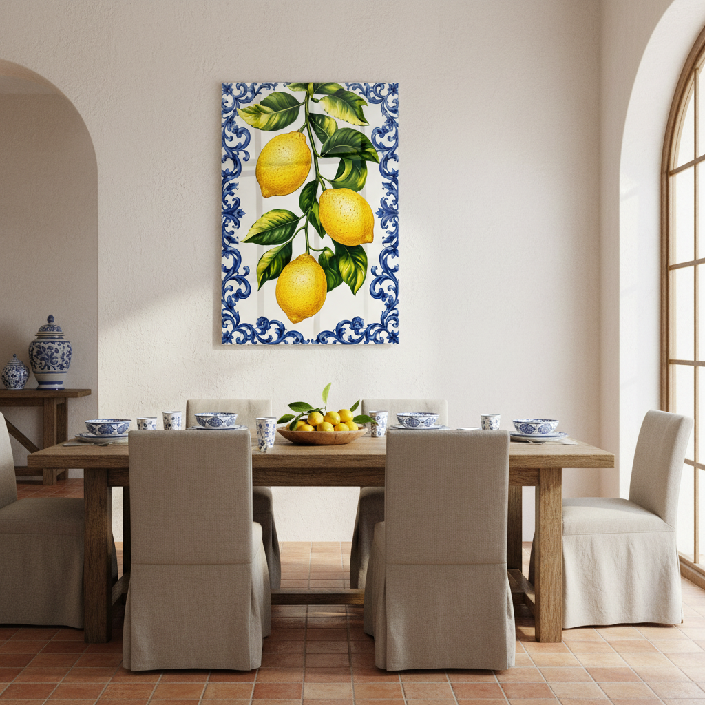 Limoni Quadro in Vetro Temperato