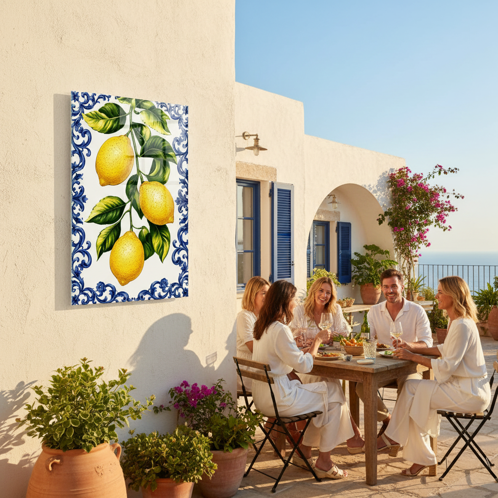 Limoni Quadro in Vetro Temperato