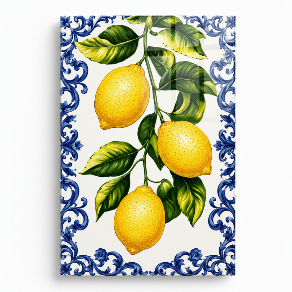 Limoni Quadro in Vetro Temperato