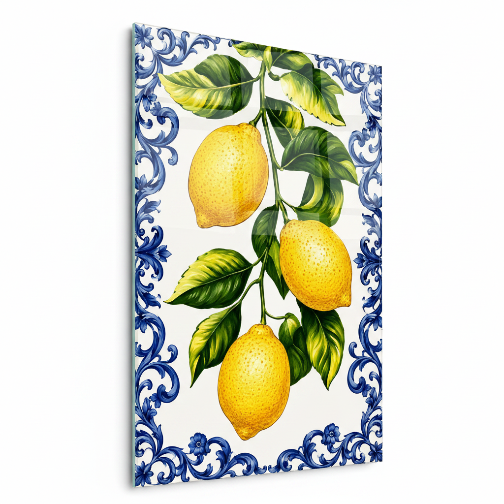 Limoni Quadro in Vetro Temperato