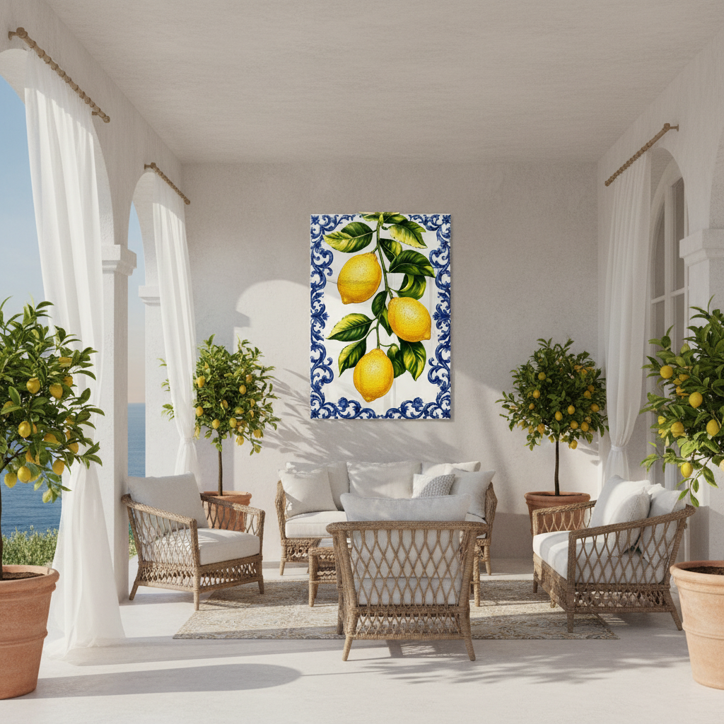 Limoni Quadro in Vetro Temperato