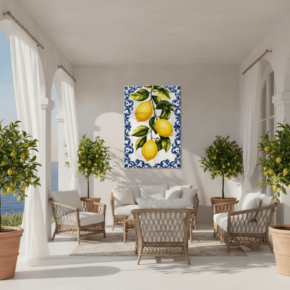 Lemons Glass Wall Art