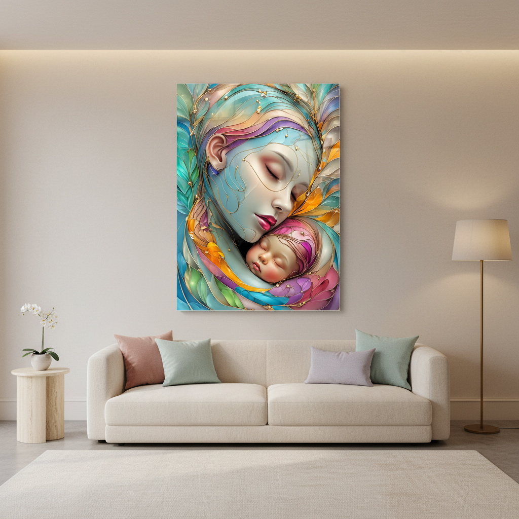 Mother's Love Glass Wall Art