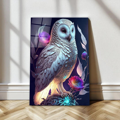 Wise Owl Glass Wall Art - LUXARTDECO