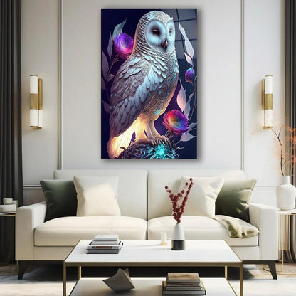 Wise Owl Glass Wall Art - LUXARTDECO