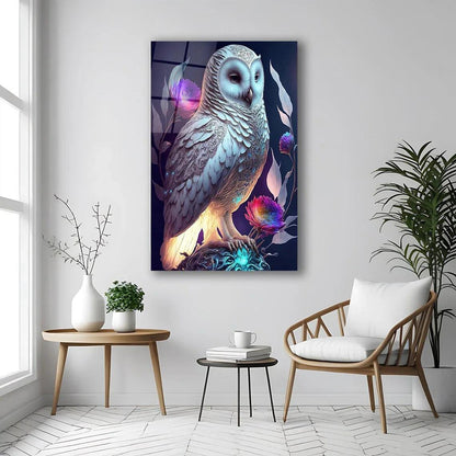 Wise Owl Glass Wall Art - LUXARTDECO