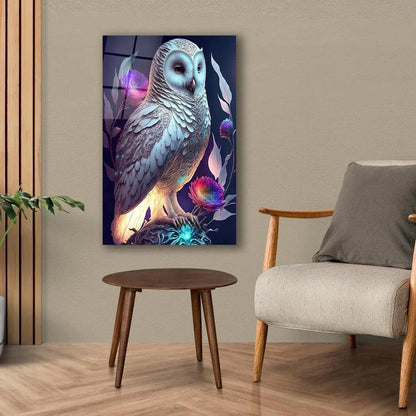 Wise Owl Glass Wall Art - LUXARTDECO