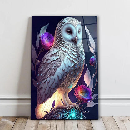 Wise Owl Glass Wall Art - LUXARTDECO