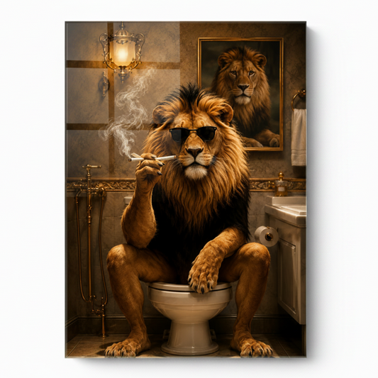 Funny Lion Glass Wall Art