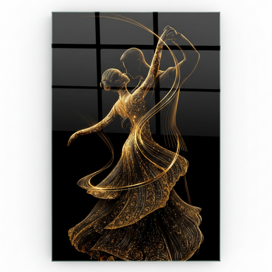 Dancing Couple Glass Wall Art