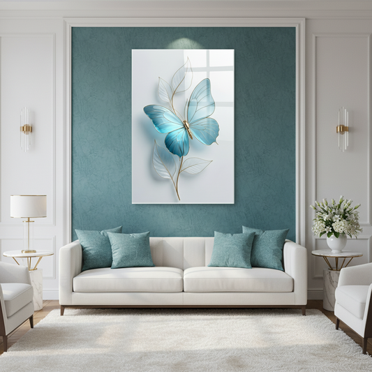 3D Butterfly Glass Wall Art