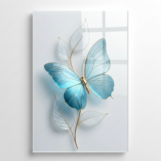 3D Butterfly Glass Wall Art