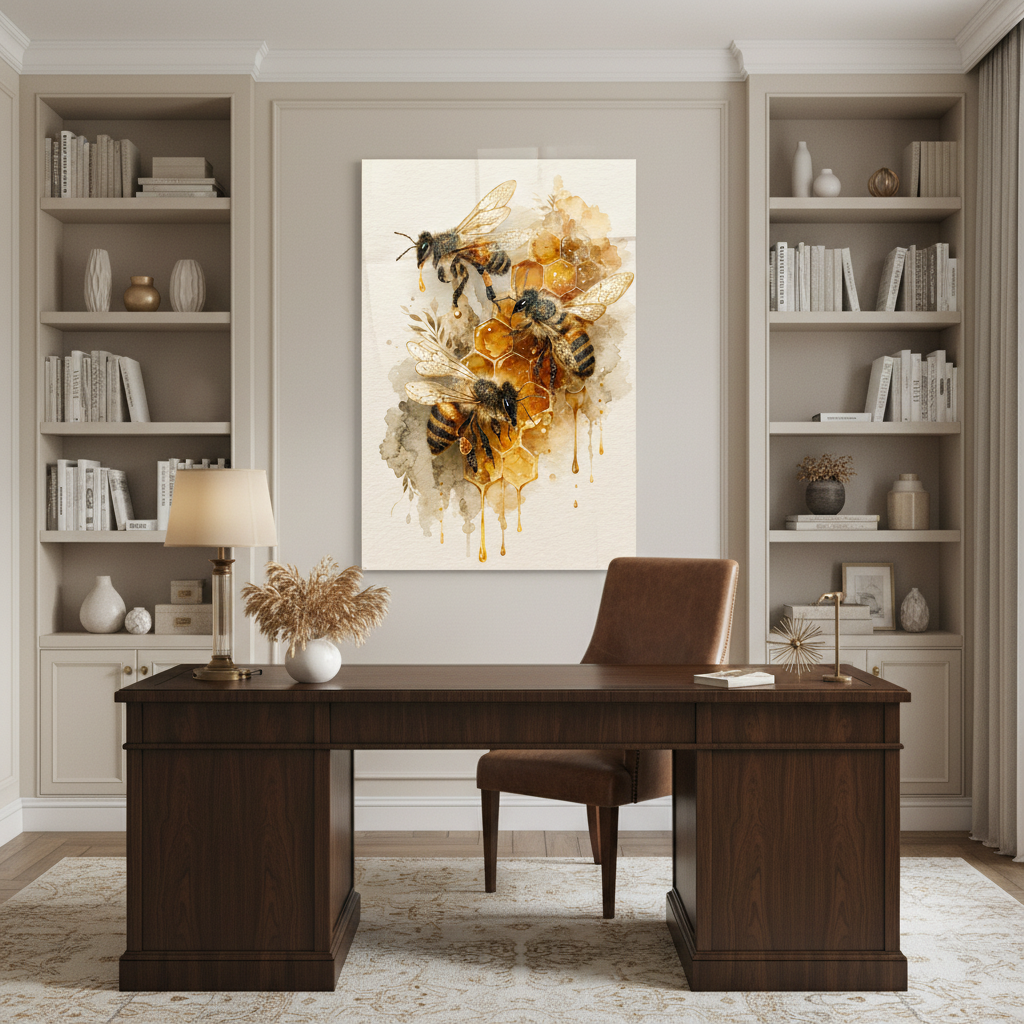 Api Felici Quadro in Vetro Temperato