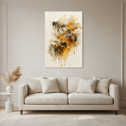 Api Felici Quadro in Vetro Temperato