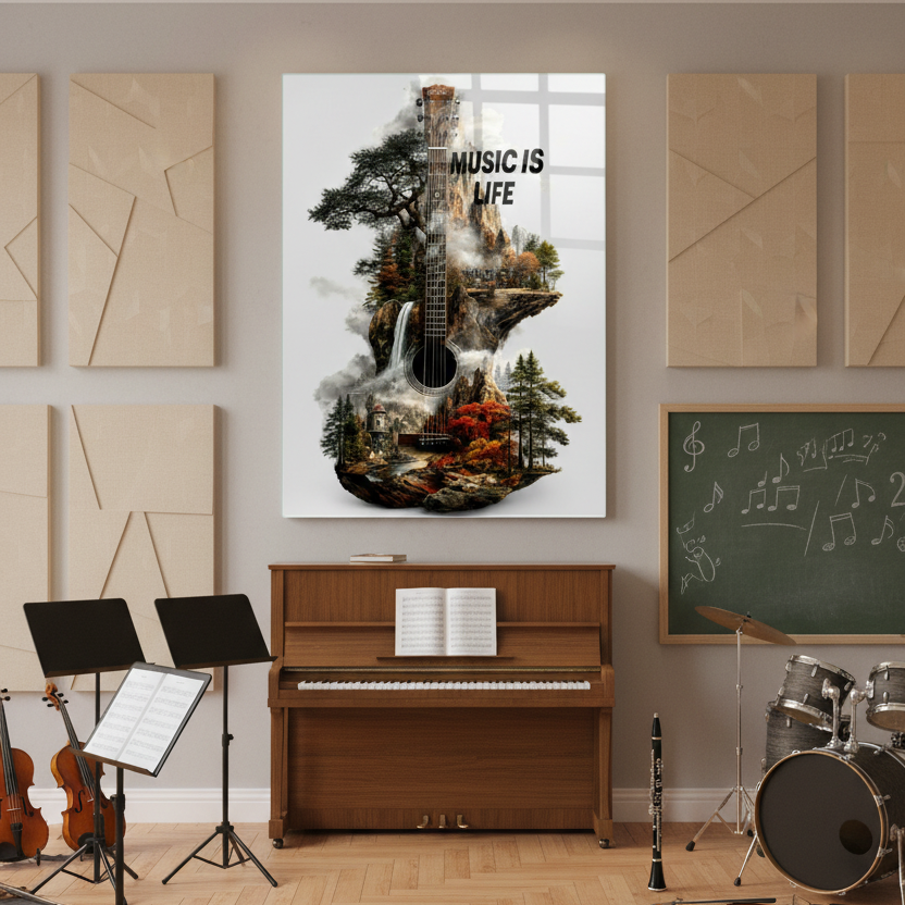 Les Abeilles Heureuses Tableau en Verre Trempé