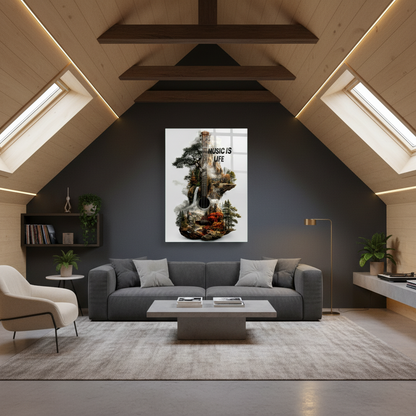 Les Abeilles Heureuses Tableau en Verre Trempé