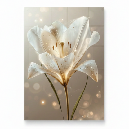 White Flowers on Marble Glass Wall Art (Copia)