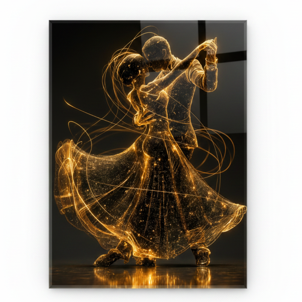 Dancing Couple Glass Wall Art