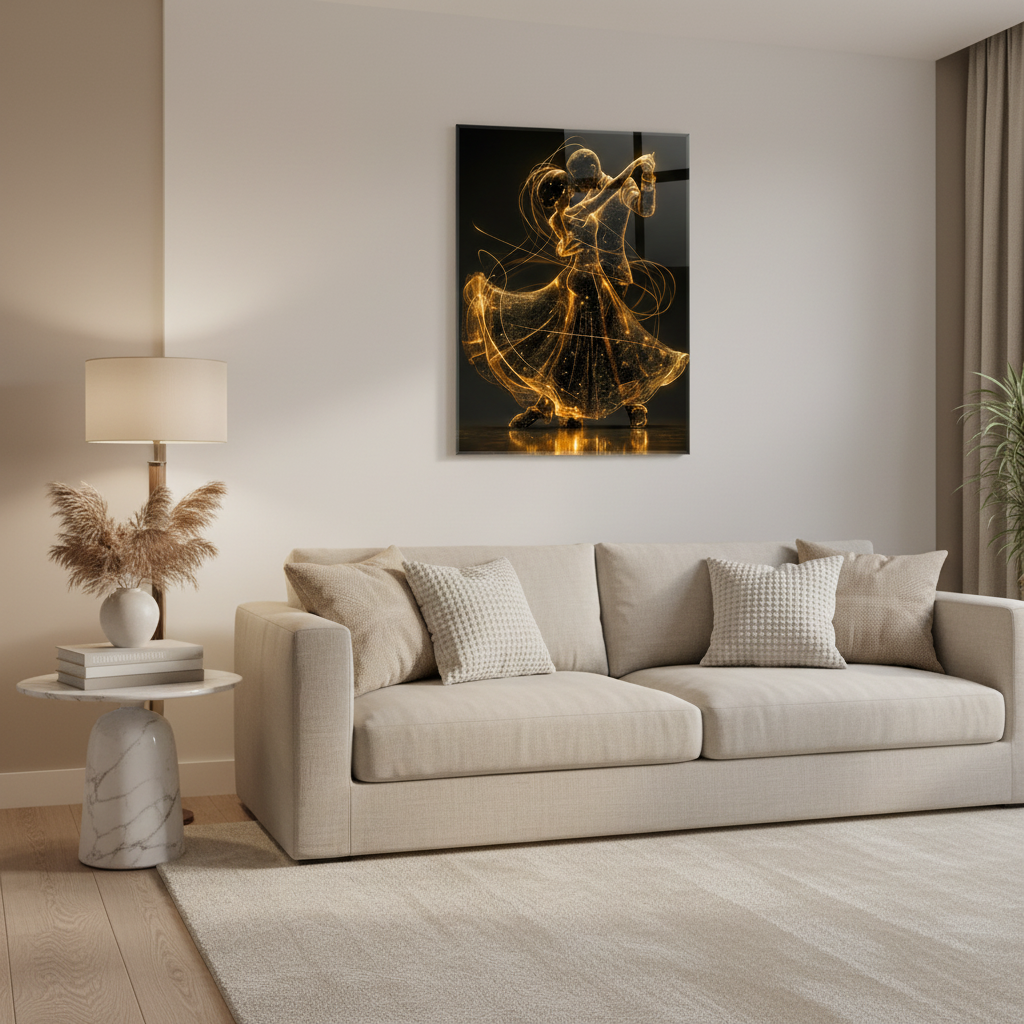 Dancing Couple Glass Wall Art